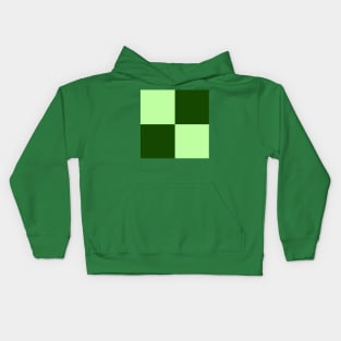 Pine and Mint Green Checkerboard pattern Kids Hoodie
